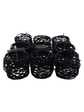 NWT Wire Basket Black Napkin Rings Dining Avant Garde Farmhouse Set Of 9